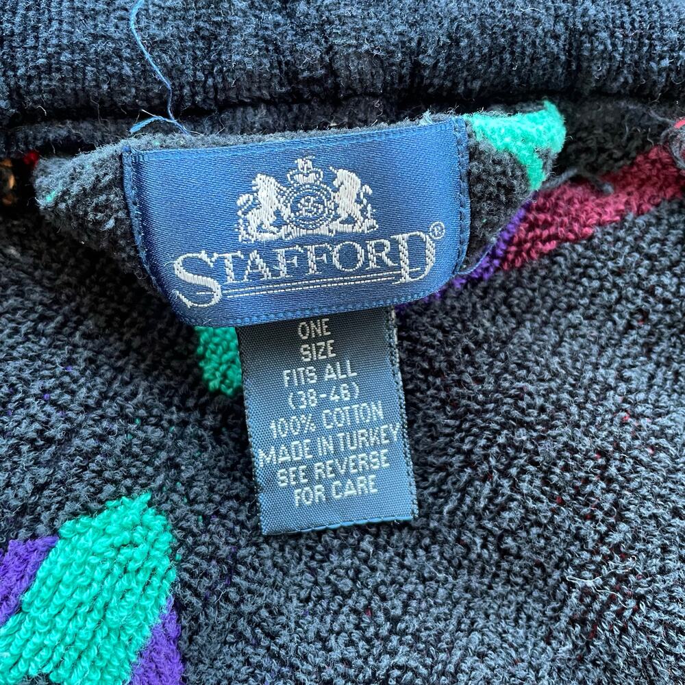 🔥Vintage STAFFORD 100% Cotton Aztec Tribal Southeastern Bathrobe Mens One Size - Picture 12 of 16